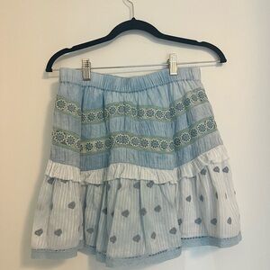 Blue and White Floral Women's Skirt